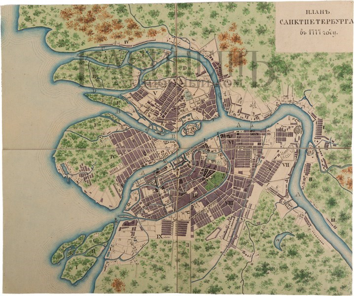 Карта санкт петербурга 1725 года