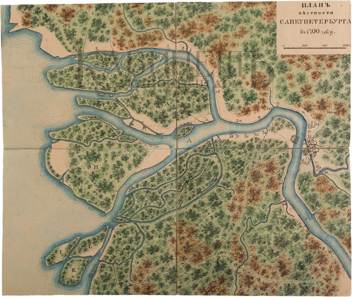 Карта санкт петербурга 1725 года